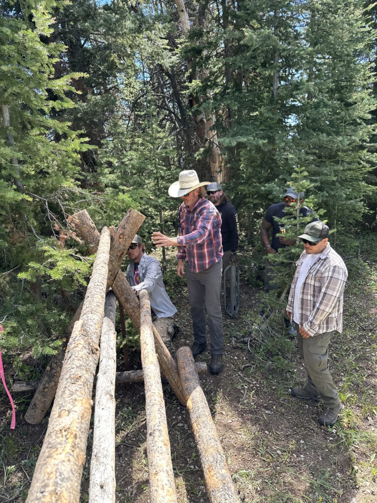 Warrior Stewardship Team 003 building fence for trail reroute